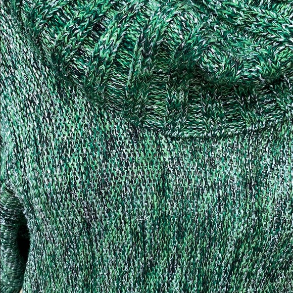 Inc International Concepts Green Marble Metallic Cowl Neck Sweater Top - Picture 5 of 10